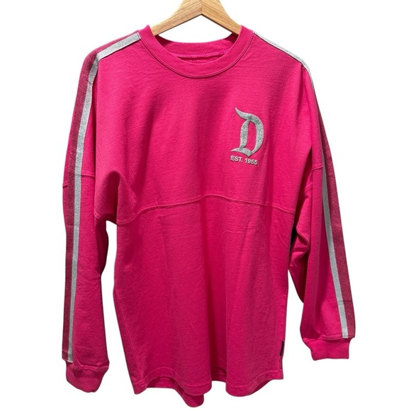 Disney Parks Hot Pink Silver Glitter Spirit Jersey Disneyland Resort Size M NWT - Picture 2 of 5
